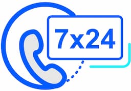 24/7 customer support icon - phone with 7x24 label